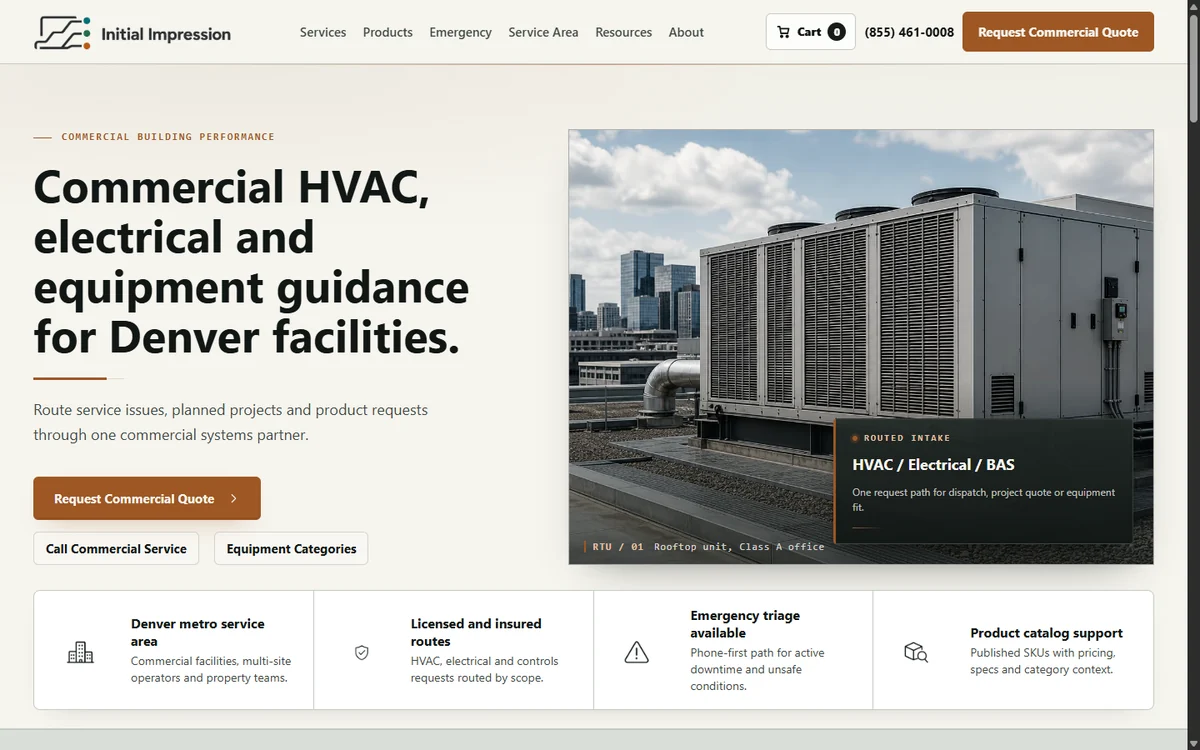 Initial Impression website homepage