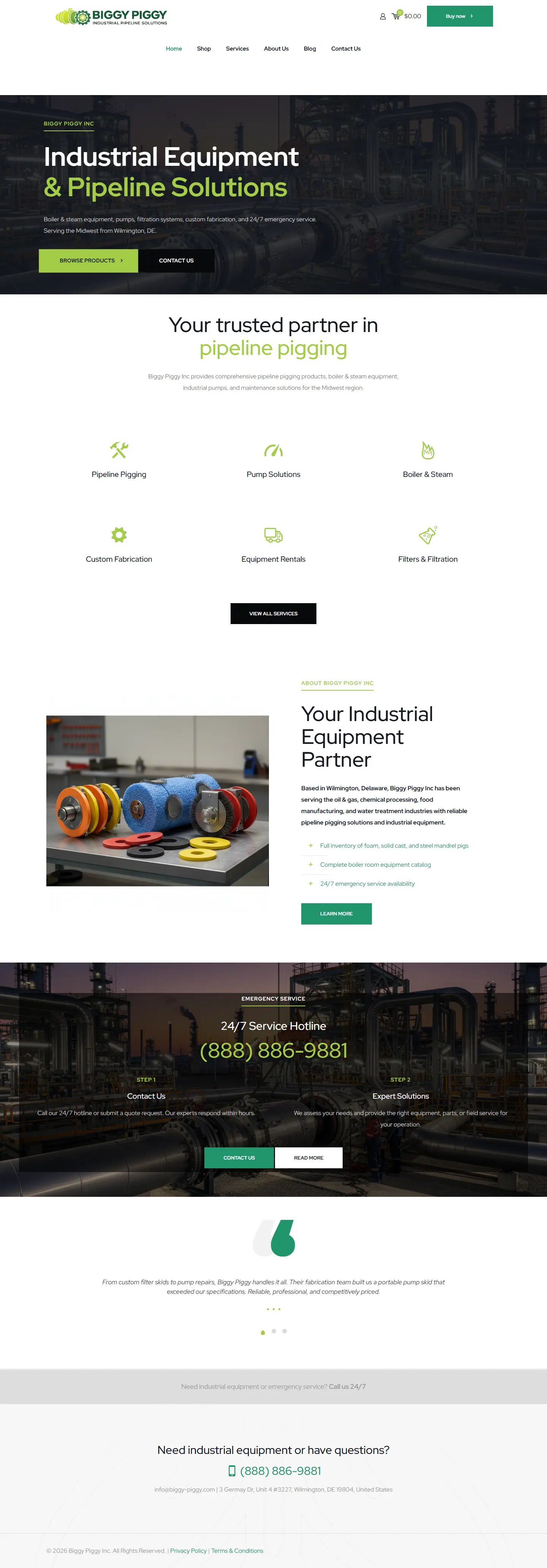 Biggy Piggy full homepage screenshot