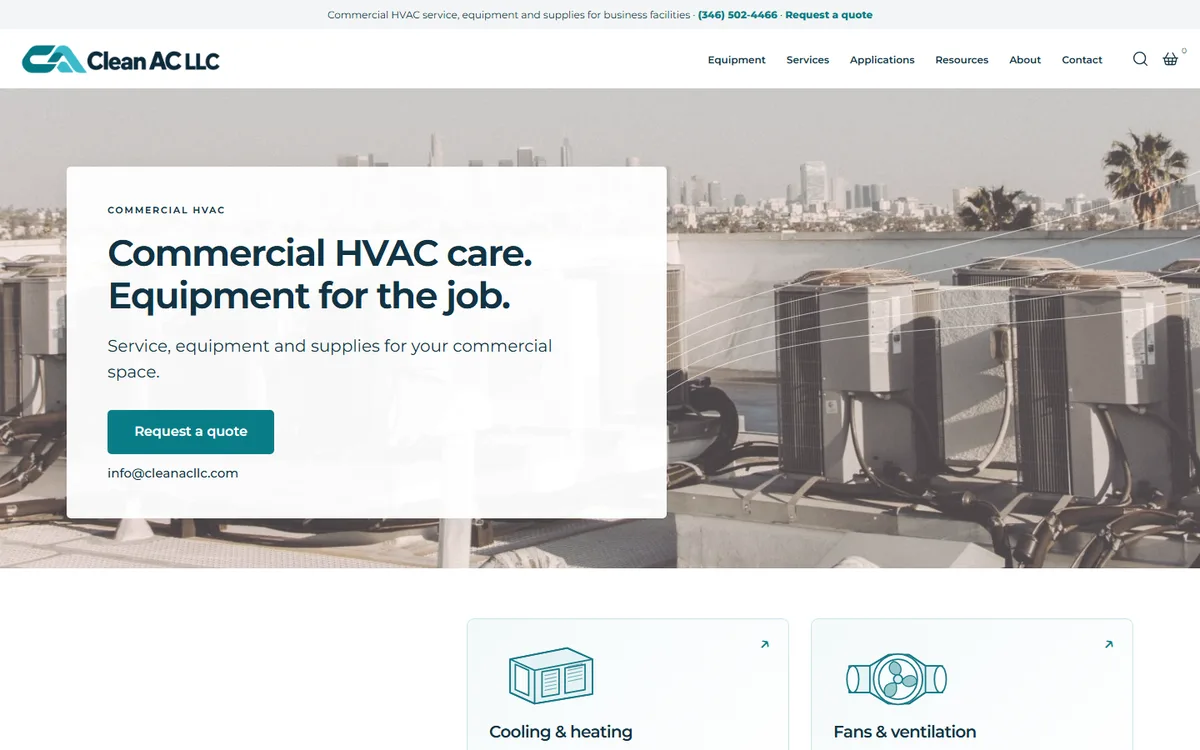 Clean AC homepage design preview