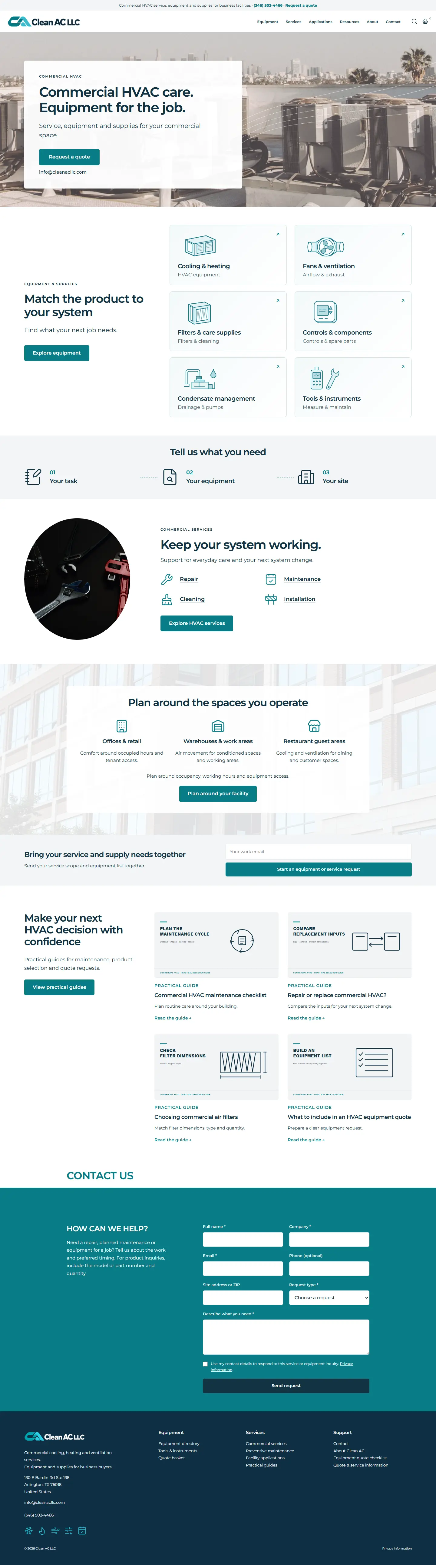 Clean AC full homepage screenshot
