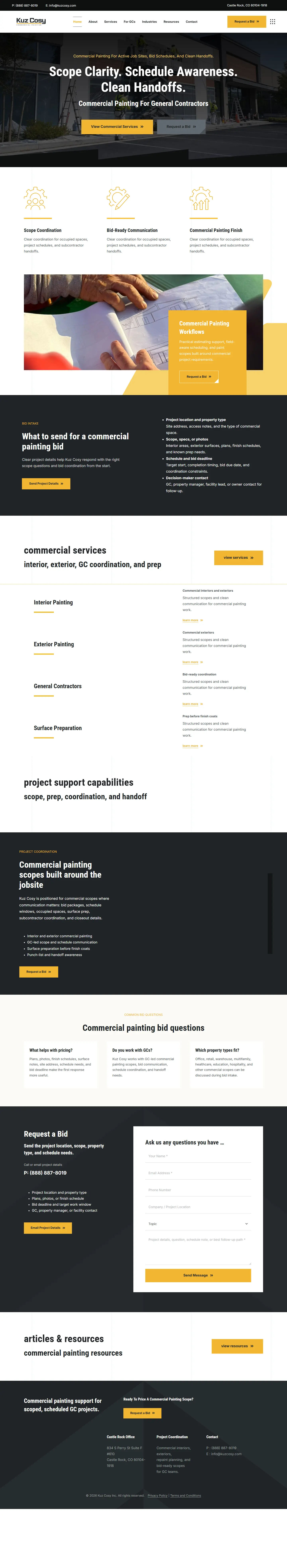 Kuz Cosy full homepage screenshot