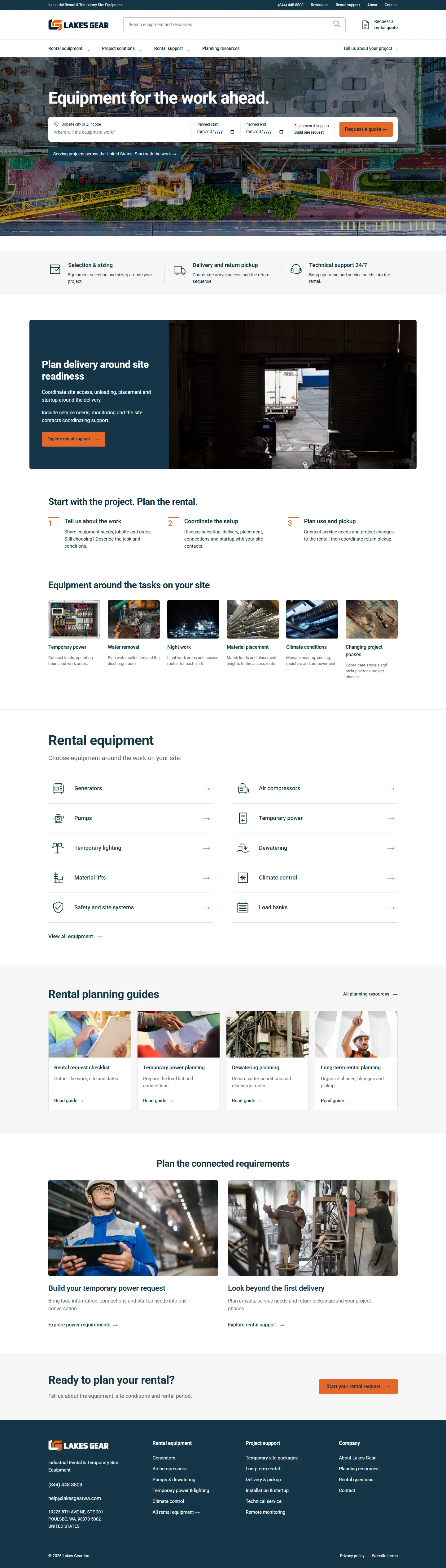 Lakes Gear full homepage screenshot