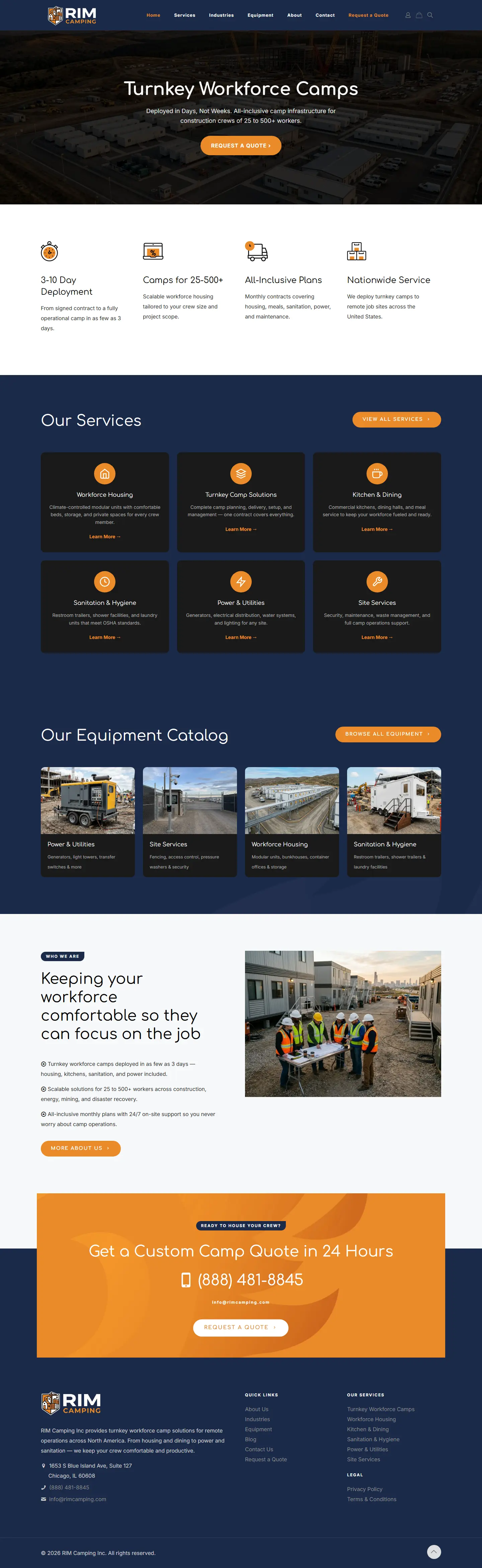RIM Camping full homepage screenshot